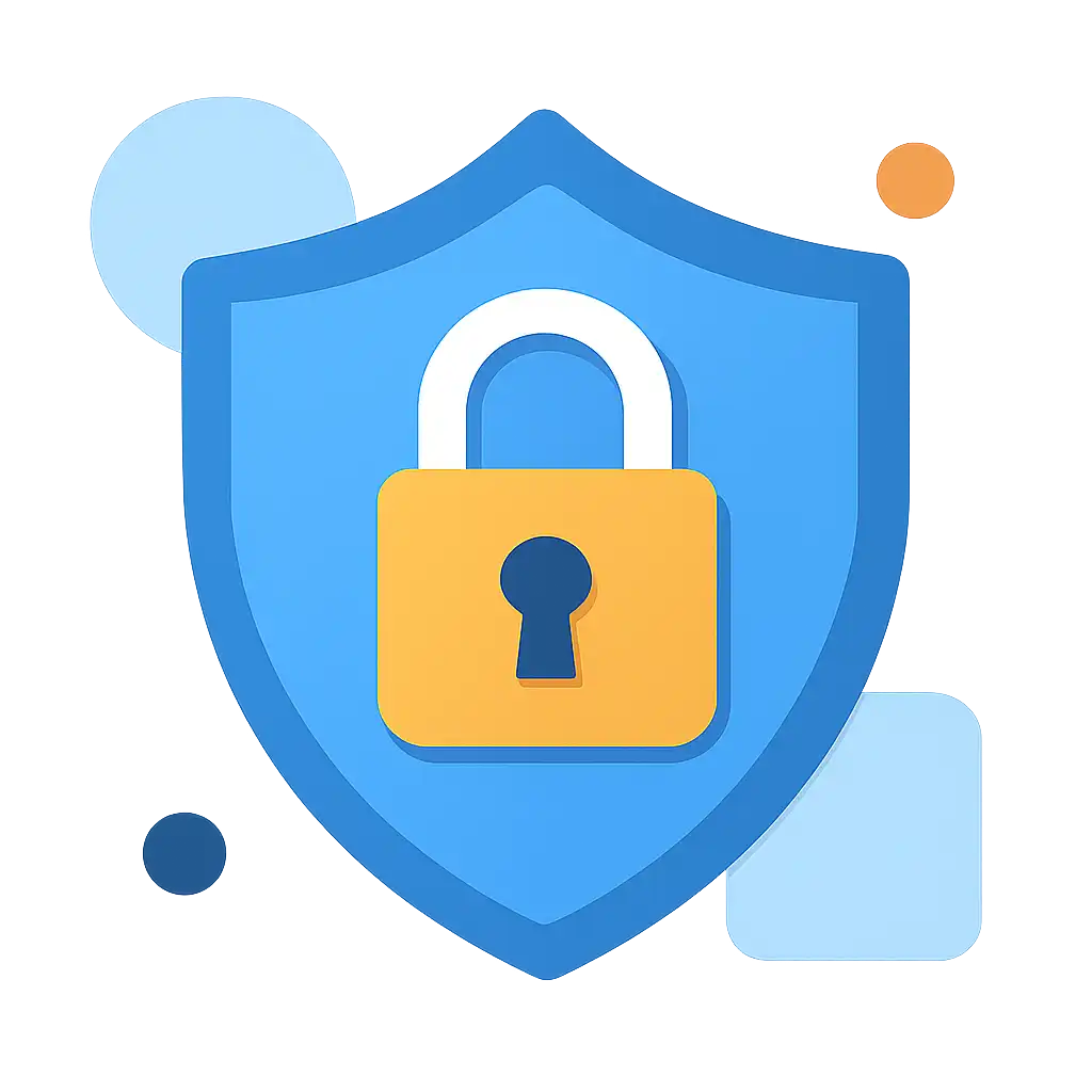 Security shield icon with lock: Shree Win safety visualization